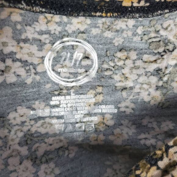 Maurices 24/7 Black Yellow Floral Knot Front Tank Top Women’s Large - Picture 4 of 5